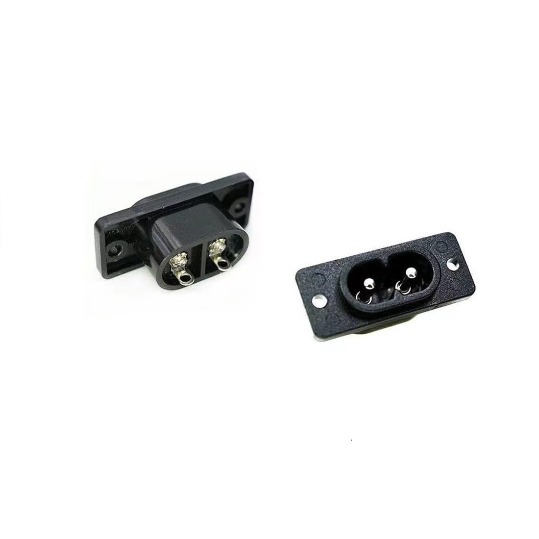 Aofan 2 Pcs IEC320 C8/2 Pin Male Plug Inlet Socket Connector AC 250V/2.5A