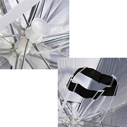 Chinmor 26" Diameter Elastic Band Fishing Headwear Umbrella Hat Dark Blue