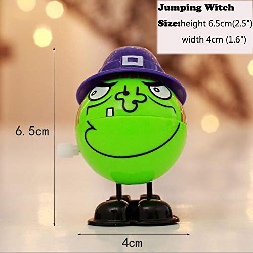 16 Pack/Lot Halloween Toys Funny Jumping Pumpkin King Witch Rotating Ghost Walking Skeleton Man Novelty Toys Wind Up Toys For Halloween Party Gift - Thumbnail 6