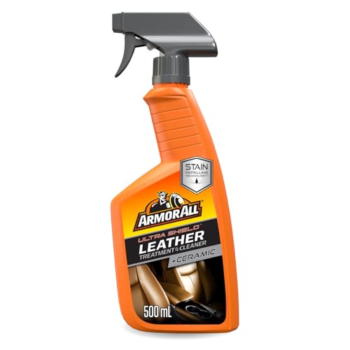 Armor All Ultra Shield + Ceramic Leather Treatment and Cleaner 500ml, Cleans and Conditions your Seats, Keeps Leather Looking New and Protects Against Spills, Stains and UV Rays