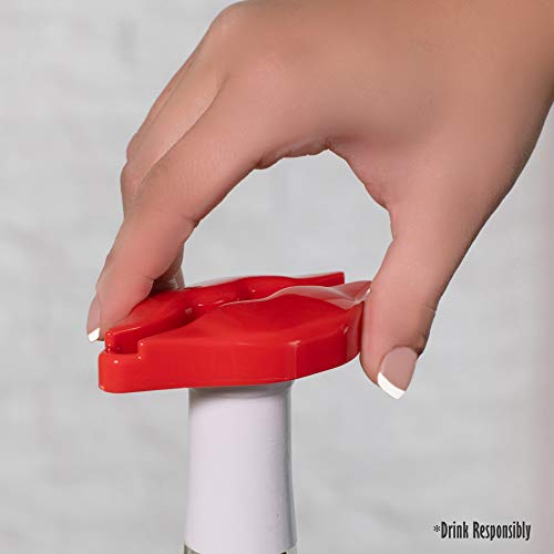 Cork Pops Magnetic Foil Cutter, Red Lips