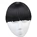 SARLA Clip on Bangs Fringe Hair Extensions Synthetic Hairpiece Hair Piece For Women Full Straight Fashion Stylish Cute Japan High Temperature Fiber(B7#Jet Black 1B)
