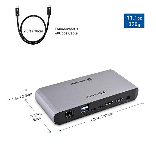 [Intel Certified] Cable Matters Aluminum Thunderbolt 3 Dock USB C
