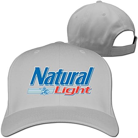 Adult Natural Light Logo Adjustable Baseball Cap Strapback Hat Ash