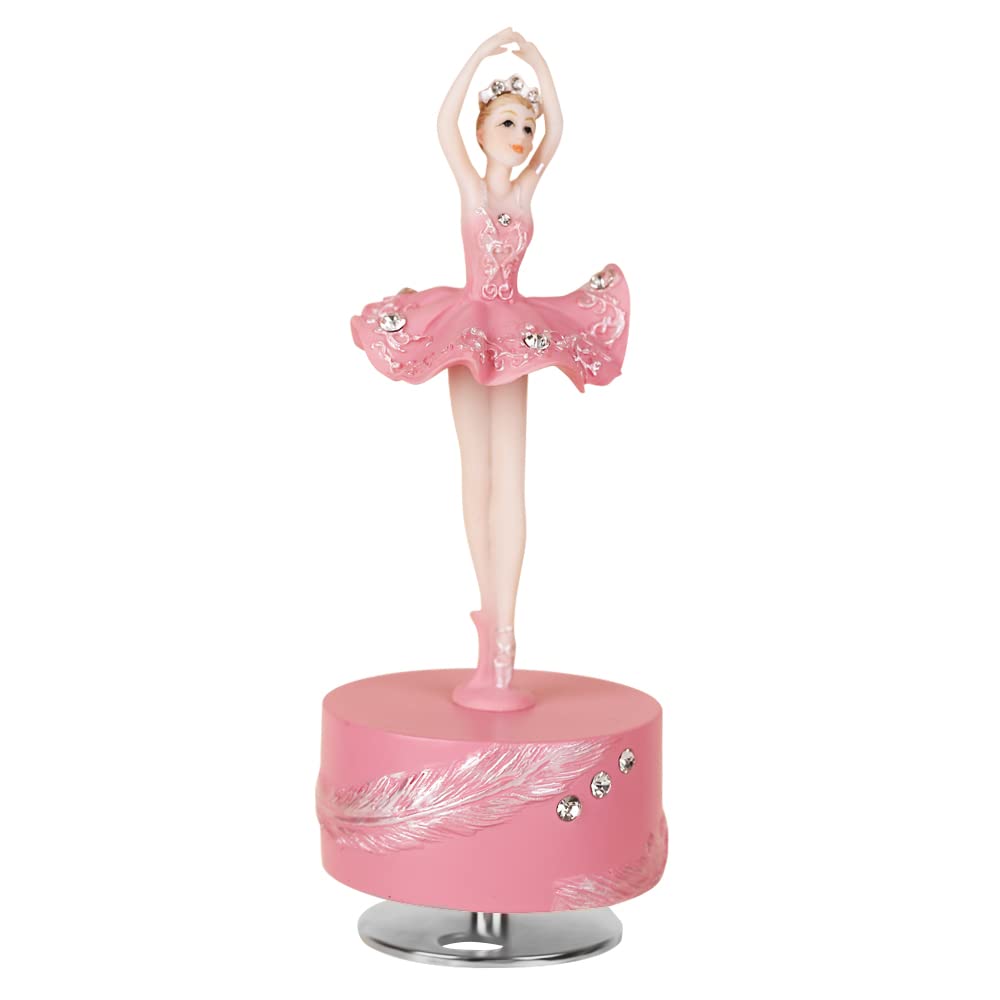 Photo 1 of molchagar Ballerina Rotating Music Box Figurine,White and Pink Ballet Dancer Musical Box,Birthdaty for Girls Women Mom Daughter Granddaughter (Pink)