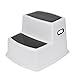 Acko Dual Height Step Stool Design with Anti-slip Surface for Toddler Potty Training kid Exercising Multi-Use in Bathroom and Kitchen Hold up to 330lbs,Black