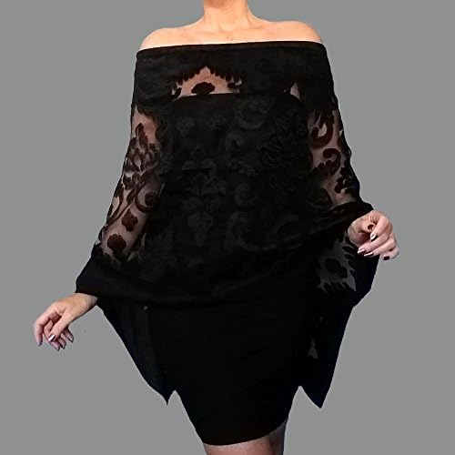 Organza Black Evening Wrap Shawl Sheer Formal Wear By ZiiCi
