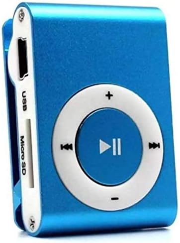Portable Portable Mini Mp3 Music Player Metal Body Rechargeable Sweatproof iPod with Deep Bass Earphone and SD Card Support for Gym, Running, Cycling Compatible with iPhone and Android Smartphones
