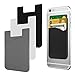 JINYEXUAN 3pcs Cellphone Card Holder Back Wallet, Silicone Adhesive Stick-on Credit Card ID Card Keeper with （black+White+Gray）