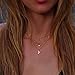 Barogirl Gold Layered Necklace Chain Moon Pendant Dainty Choker Necklaces for Women and Girls