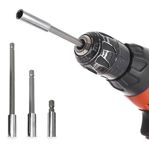 Magnetic Socket Bit Holder Extension, YuCool 3 Piece 1/4 inch Heavy-duty Hex Shank For Quick Change, 11.6 inch Flexible Drill Bit Extension with Screw Drill Bit Holder - Pack of 4
