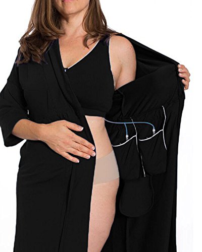 Recovery Robe - For Breast Cancer/Surgery Recovery (XL, Black)
