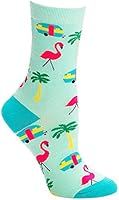 Sock It To Me Florida Flamingos Crew Socks,Green,5-10