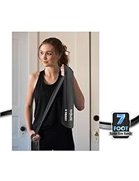 Super Exercise Band USA 7 ft. Long Resistance Bands Set of 3. Plus Door Anchor, E-Book, Zipper Pouch. Light, Medium or Heavy Strength for Gym, Physical Therapy, Yoga, Pilates, Rehab, Chair Workouts.