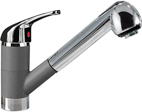 Pogno Single Handle Pull-out Kitchen Faucet with Lever Handle (Titanium Finish)