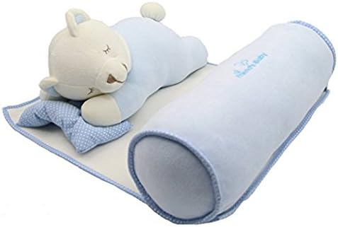 Cartoon Adjustable Head &amp; Neck Support Sooth Anti-Rollover Pillow (Blue)