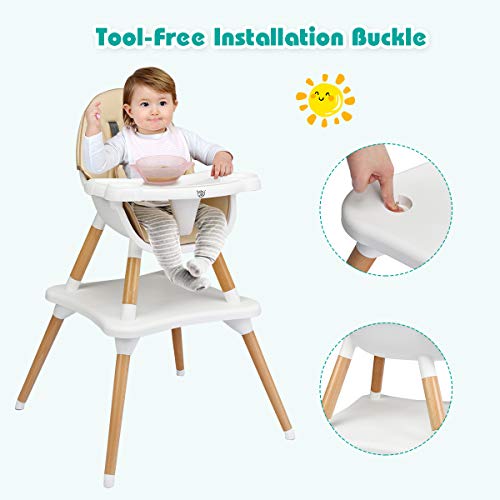 BABY JOY 5 in 1 High Chair, Convertible High Chairs for Babies and