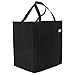 Tundra Tote Reusable Shopping Bags (5 Pack, Black) Hold Over 40 lbs, Extra Large, Heavy Duty Tote Bags with Long, Reinforced Handles and Removable Plastic Bottoms for Extra Strength and Ease of Use
