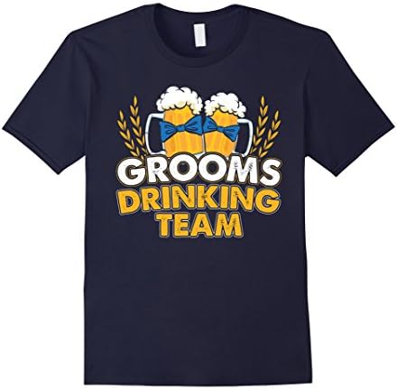 Mens Grooms Drinking Team T-shirt For Groomsmen XL Navy