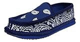 Troooper America KS-002 Bandanna Paisley Slip-On House Shoe Slippers (9, ROYAL BLUE / WHITE)