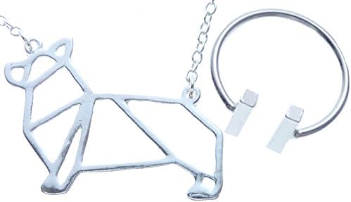 Toki Geometric Corgi Dog Jewelry Necklace Set