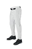 Wilson Sporting Goods Deluxe Adult Poly Warp Knit Pinstrip Baseball Pant, Large, White with Black
