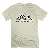 Custom Made Men's Unique T Shirt Evolution Construction Worker Size XS Natural