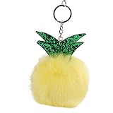 SUPPION Watermelon Rabbit Fur Ball Keychain Bag Plush Car Key Ring Car Key Pendant (M)