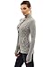 PattyBoutik Women's Mock Neck Cable Knit Cardigan (Light Gray M)