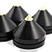 LuguLake Ebony Wood & Brass Speaker Spike for Amplifier/Studio Monitor/CD Player/TV Feet 0.9 inch,4 Packs