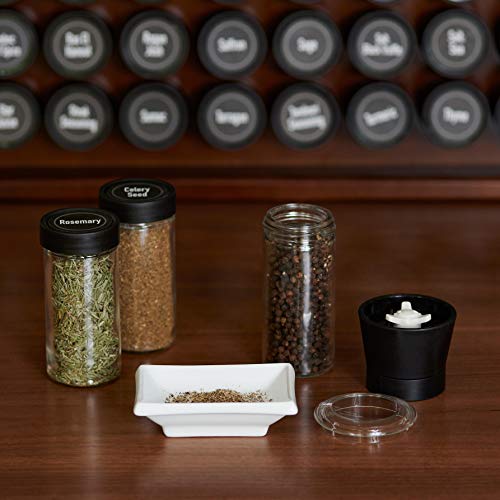 AllSpice Adjustable Black Spice Grinder with 4oz Glass Jar - Thumbnail 5