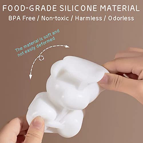 Bear Ice Mold, Cute 3D DIY Pudding Mould，Ice Coffee Juice Cocktail Mould, Ice Cube Trays Mold, Candy Soap Candle Mold, Bear Silicone Molds for Party Cake Decoration(2 PCS) (Small Size)