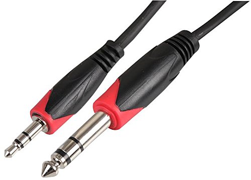 PULSE PLS000490 3.5mm to 6.35mm (¼") Stereo Jack Plug Lead – 2m, Black