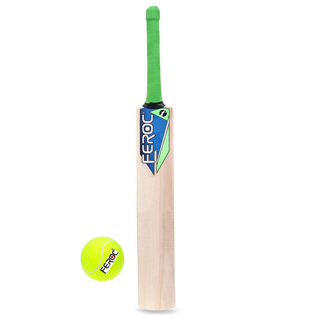 Feroc Wooden Junior Cricket Bat with Tennis Ball Kit for Age Group 8 Years, Size 3 Amazon.in