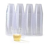 2 oz. Crystal Clear Plastic Shot Cups | Disposable, Reusable Shooters |Bulk- 100 Count | Wine Tasting Cups | Whisky Shooters | Jell-O Shots | Condiments, Dressing, Dipping Cups