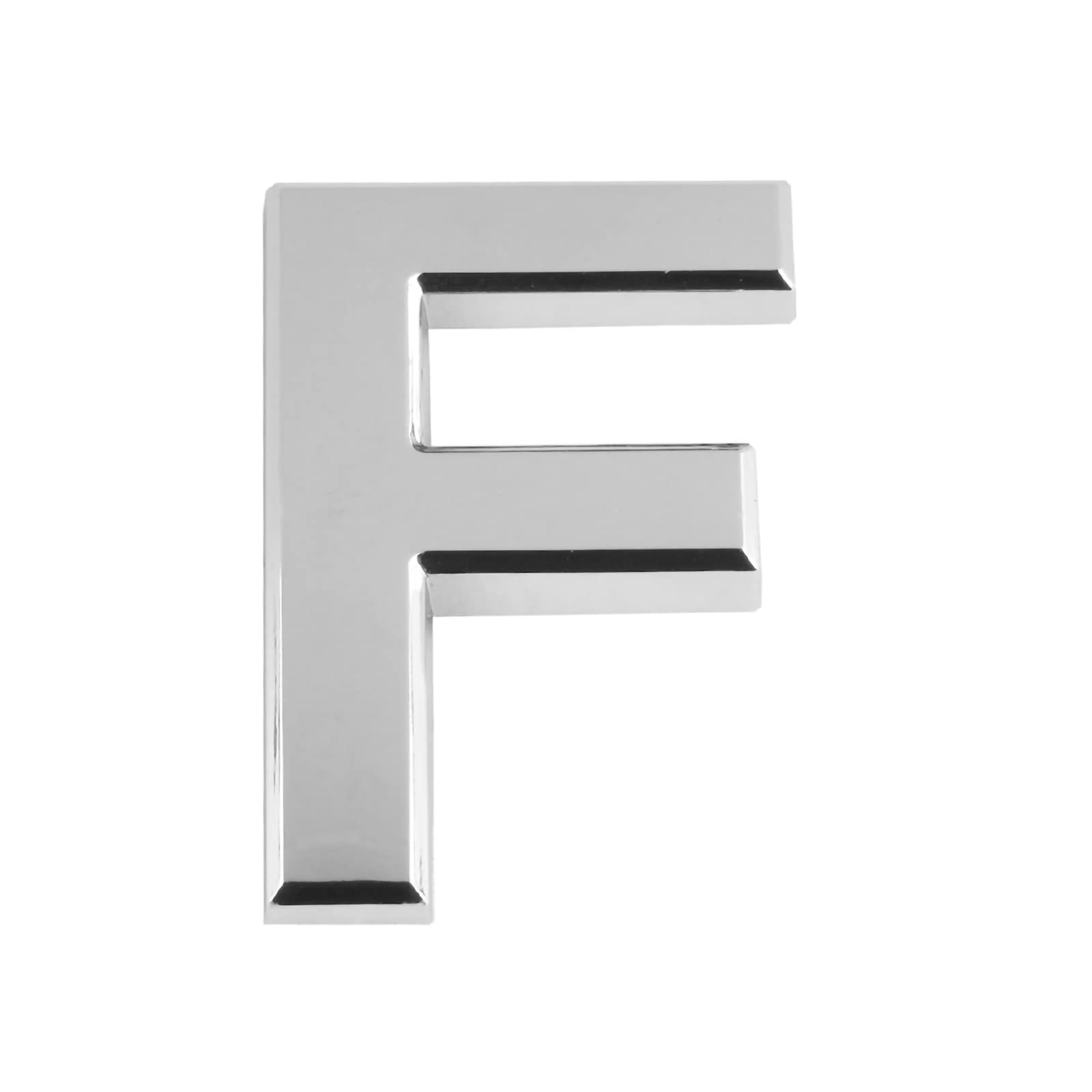 Larcele 1.96inch/5cm Self-stick Modern House Number ABS Address Numbers Silver Mailbox Number 3 Pieces MPH-04(Letter F)