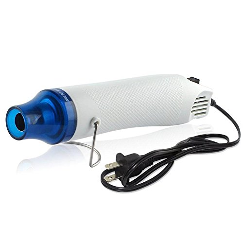 Wecando Mini Hot Air Gun 110V 300W Portable Heat Gun for Heat Shrink Tubing DIY Embossing Shrink Wrapping Drying Paint Multi Function Hand-Hold Electrical Heat Tool (White)