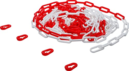 BGS Diy 80816 | Barrier Chain | red / white | 4 Snap Hooks | Plastic | 7.5 m