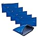Bank Money Cash Deposit Bags, 11 X 6 Inches, Blue, Leather Like Banker Pouches with Zippers, Set of 6