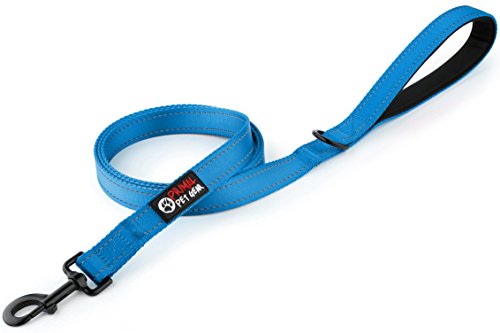 Primal Pet Gear Dog Leash - Extra Heavy Duty - Thick 3mm Nylon - 6ft Long - Premium Quality - 1" Wide - Reflective - Padded Handle - Made for Large, Medium or Strong Small Dogs - Lightweight - BLUE - Thumbnail 7