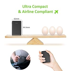 Omars - Power Bank 10000 mAh, caricabatterie portatile piccolo e leggero, con porta USB C e 2 porte USB A per iPhone… - immagine 3