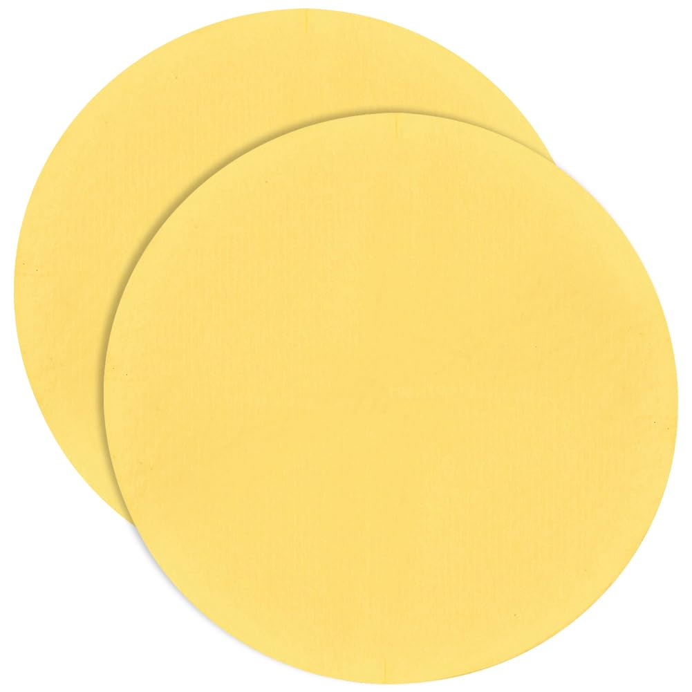 BENECREAT 2PCS Round Clay Throwing Cloth, 315mm Yellow Pottery Clay Throwing Pad for Pottery Tools, Pottery Machine Accessories, 0.8mm Thick