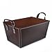 The Lucky Clover Trading Roosevelt Faux Leather Magazine Holder Basket, Brown