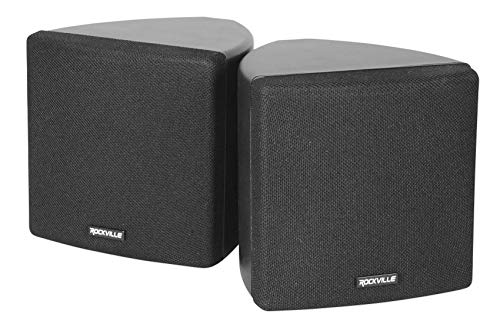 Rockville Cube - Coppia di altoparlanti girevoli da parete da 8,9 cm, 70 V, colore: Nero