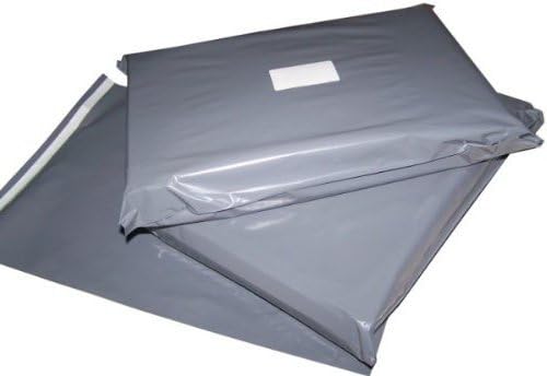50 Small-Medium Premium UK Made Mixed Assorted Sizes Grey Mailers Mailing Bags - Virgin Plastic (15 of 4"x6" - 15 of 6"x9" - 10 of 10"x14" - 10 of 12"x16")