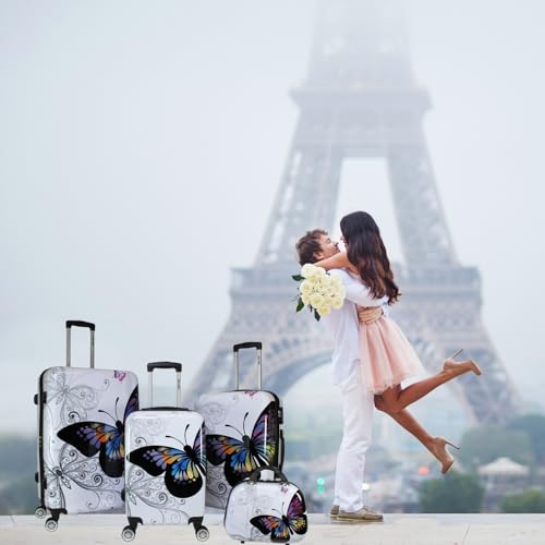 World Traveler Butterfly Luggage, 4-Piece Set