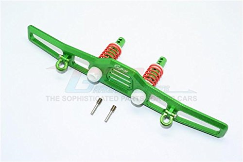 Traxxas TRX-4 Trail Defender Crawler Upgrade Parts Aluminum Front Bumper Absorber + D-Rings - 1 Set Green