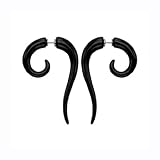 Tribal black earrings fake gauges wood faux plugs tapers Sold AS PAIR w 44