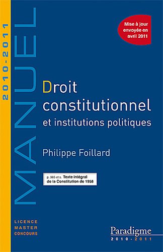 Droit constitutionnel et institutions politiques