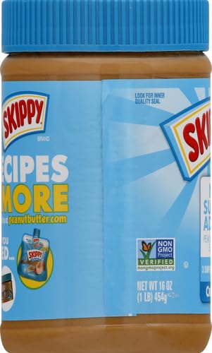 SKIPPY CREAMY PEANUT BUTTER SPREAD NO SUGAR ADDED, 16 OUNCE